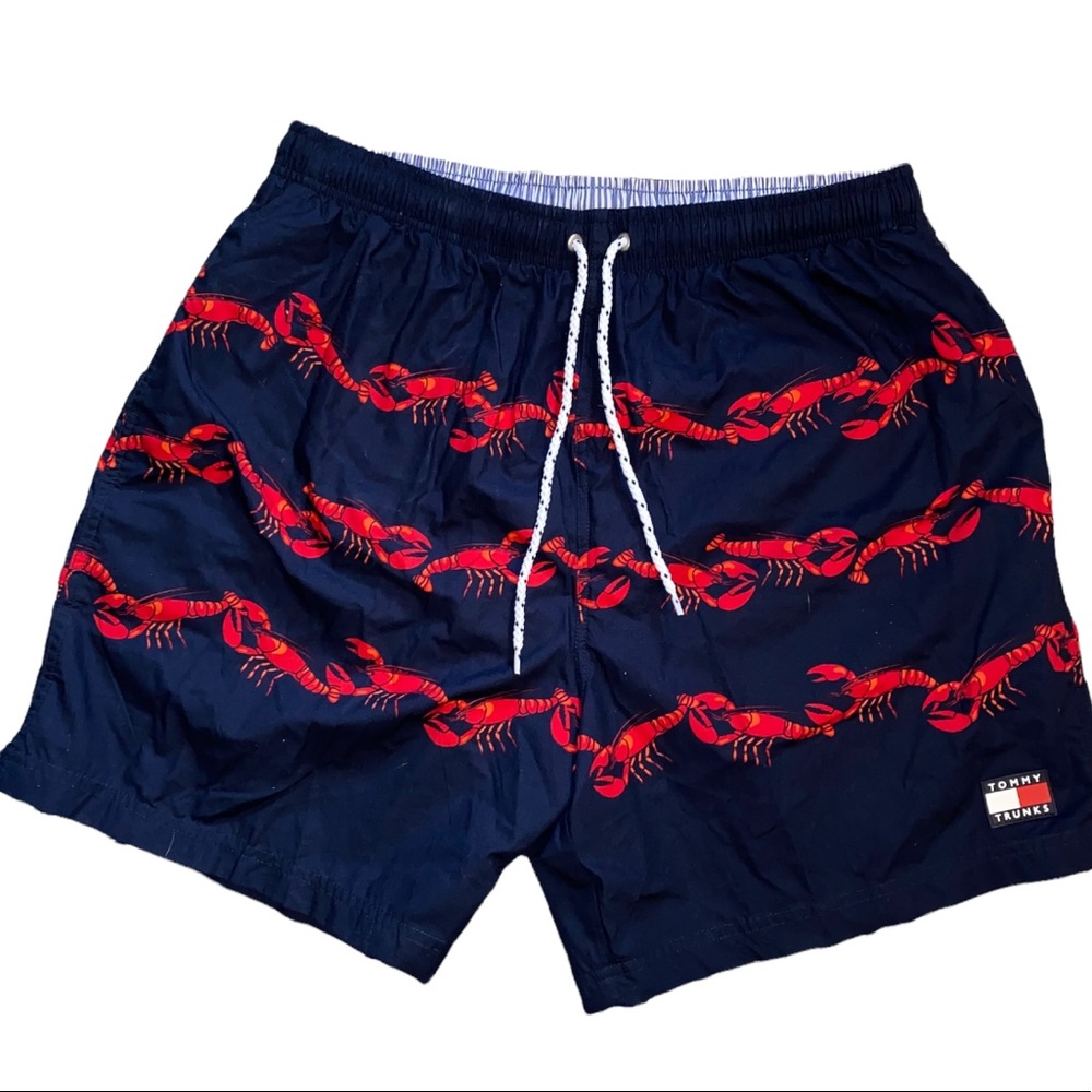Tommy Hilfiger NWT men’s swim trunks, lobster 🦞 print, navy blue, size XL